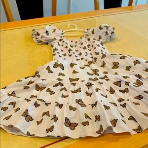 White Ruffled Tiered Sundress with Puff Sleeves